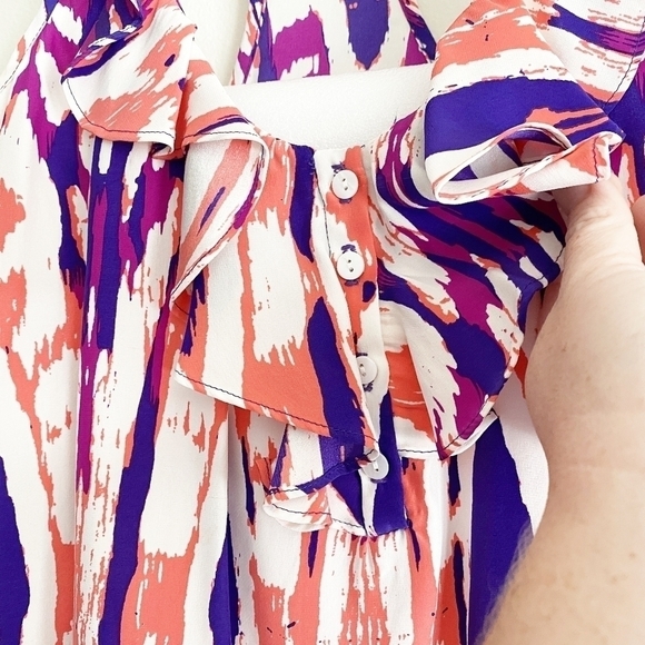 Alice & Trixie silk racerback ruffle blouse XS - Picture 3 of 7